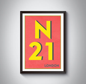 N21 Enfield London Postcode Typography Print, 12 of 12