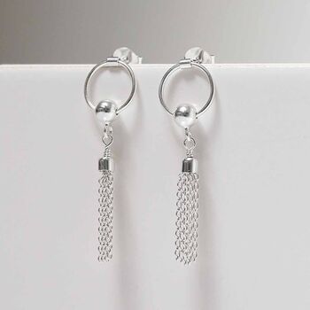 Sterling Silver Tassel Earrings, 2 of 8