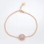 Round Rose Quartz 18k Rose Gold Plated Bracelet, thumbnail 2 of 3