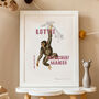 'Mischief Maker' Chimpanzee Personalised Name Print, thumbnail 1 of 4