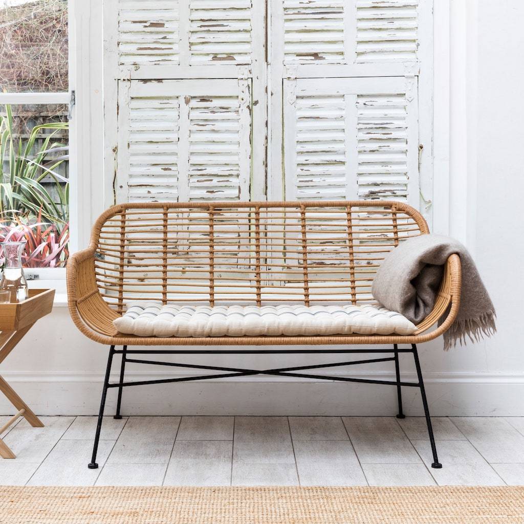 All Weather Bamboo Wrapped Garden Bench, 1 of 3
