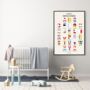 Alphabet Of European Countries + Flag Wall Art Poster, thumbnail 2 of 3