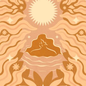 Morning Manifest, Bohemian Floral Celestial Yoga Meditation Art Print, 3 of 3