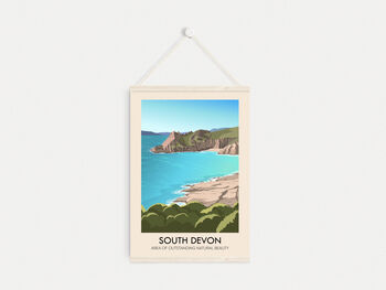 South Devon Aonb Travel Poster Art Print, 5 of 7