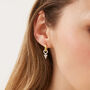 Sterling Silver Triangle Pave Hoop Earring, thumbnail 1 of 4