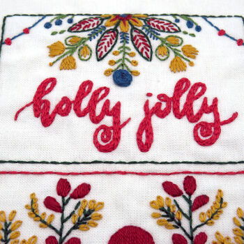 Christmas Folk Festive Embroidery Kit, 5 of 12