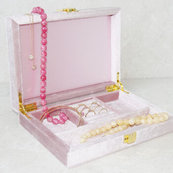 Personalised Velvet Dressing Table Jewellery Box, 3 of 9