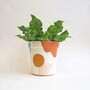 Abstract Hand Painted Plant Pot White, thumbnail 4 of 4