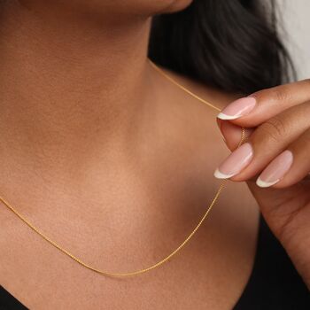 Gold Plated Sterling Silver Light Diamond Cut Curb Chain – 16in To 20in, 4 of 6