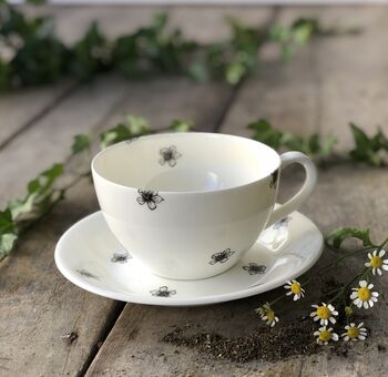 Floral Fine Bone China Breakfast Cup And Saucer, 4 of 5