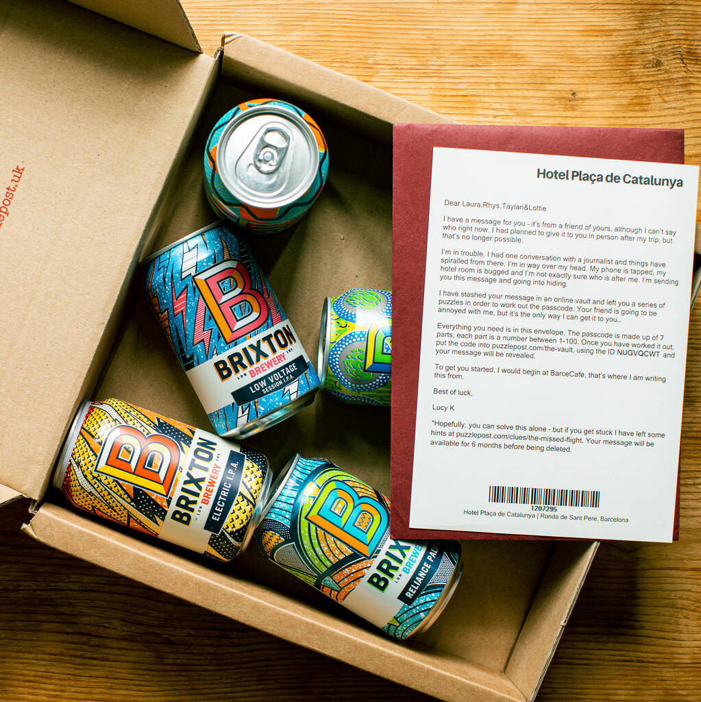 Personalised Escape Room, Brixton Beer Gift Set Hamper, 1 of 8