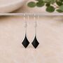 Sterling Silver Black Onyx Drop Earrings, thumbnail 1 of 5
