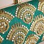 Sabrina, Bottle Green Silk Embroidered Clutch, thumbnail 7 of 7