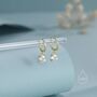 Double Prong Cz Huggie Hoop In Sterling Silver, thumbnail 4 of 11
