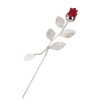Personalised Silver Plated Red Rose, 3 of 5