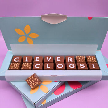 Congratulations Clever Clogs Or Genius Chocolate Gift, 4 of 8