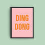 'Ding Dong' Colourful Quote Print, thumbnail 2 of 2