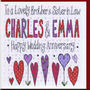 Sister Or Brother Wedding Anniversary Card, thumbnail 3 of 3
