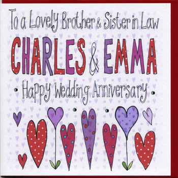 Sister Or Brother Wedding Anniversary Card, 3 of 3
