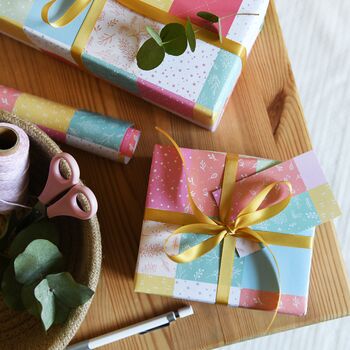 Pastel Patchwork Quilt Wrapping Paper, 2 of 9