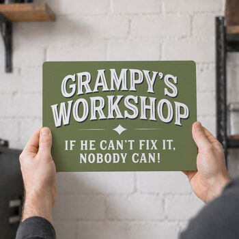 Personalised Dad's Workshop Metal Sign, 2 of 4