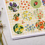 Fruit And Flowers Circle Sticker Sheet, thumbnail 2 of 2