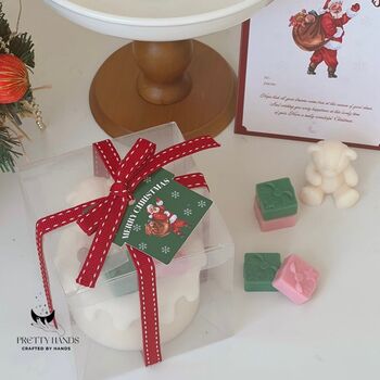 Personalised Gift Box Of Christmas Cake Candle, 3 of 4
