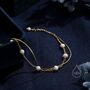 Double Layer Natural Pearl Beaded Bracelet, thumbnail 7 of 11