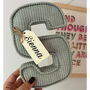 Personalised Wooden Tags Corduroy Fabric Letter, thumbnail 4 of 7