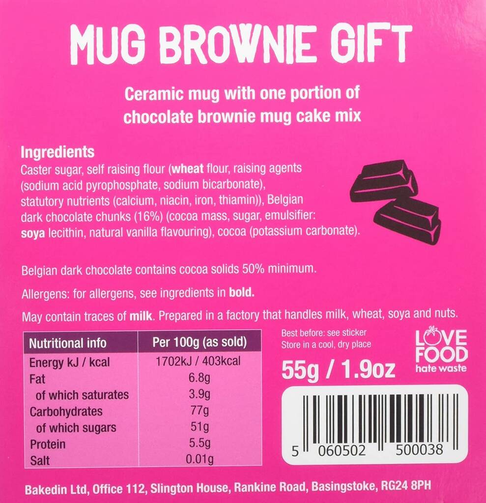 Bakedin Chocolate Brownie Mug Gift Set By Air Armor