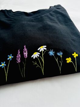Wildflowers Organic Embroidered Tee, 4 of 5