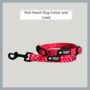 Red Heart Dog Collar And Lead, thumbnail 1 of 6