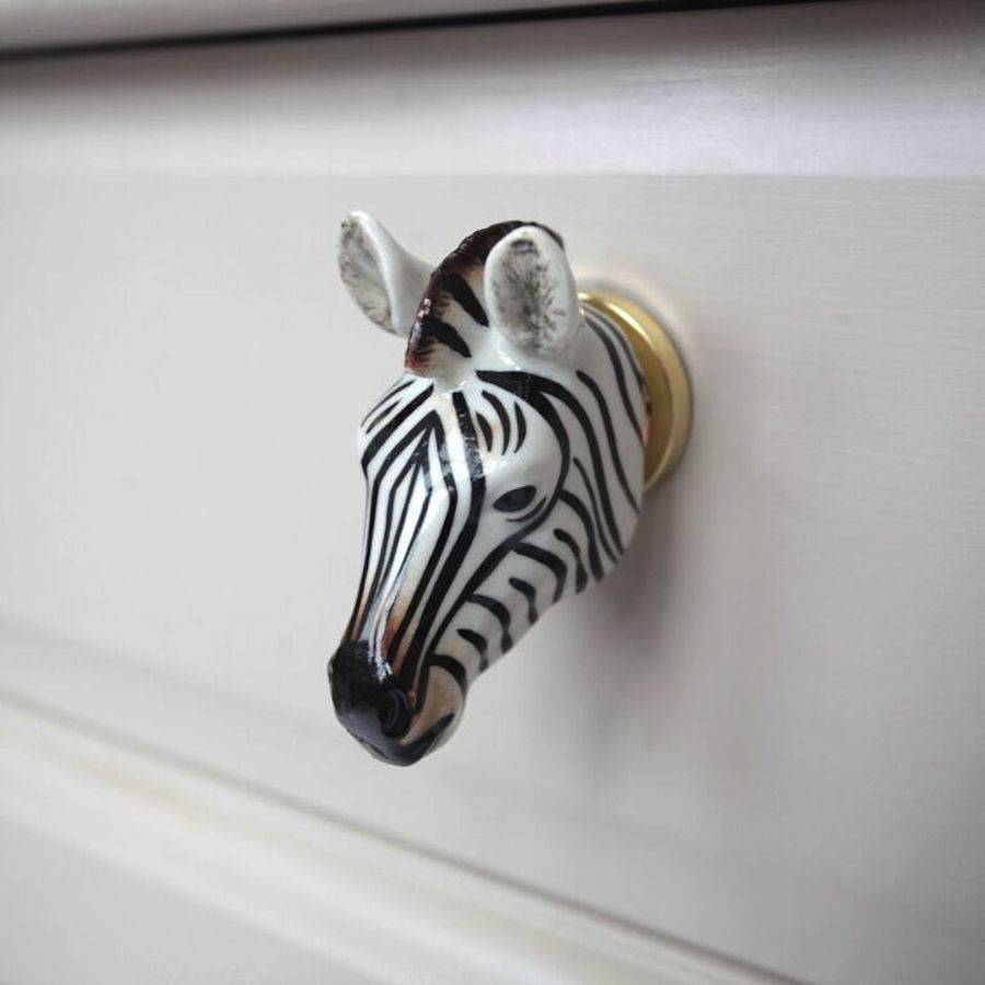 Porcelain Zebra Drawer Pull By And Mary | notonthehighstreet.com