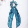 100% Silk Scarf Scrunchie Tie And Dye Blue, thumbnail 2 of 2