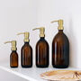 Refillable Amber Bottle With Choice Of Metal Pump Colour, thumbnail 3 of 10