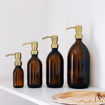 Refillable Amber Bottle With Choice Of Metal Pump Colour, 3 of 10