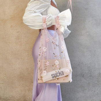 Soft And Cute Tulle Embroidered Bag, 5 of 9