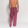 Men's Soft Red Tartan Flannel Pyjama Trousers, thumbnail 2 of 4
