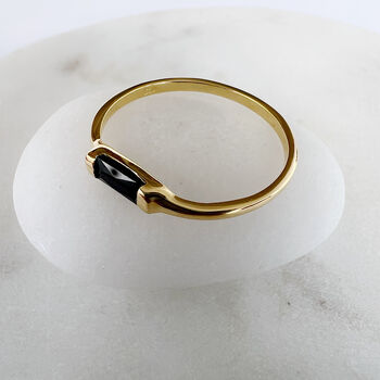 Black Onyx Baguette Ring, 4 of 9