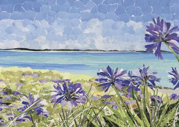 Tresco, Isles Of Scilly Paper Collage Art Card, 2 of 3