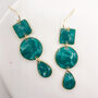 Geometric Green Statement Earring, Clay And Resin, thumbnail 5 of 10