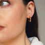 Gold Plated Square Section Little Hoop Earrings, thumbnail 1 of 3