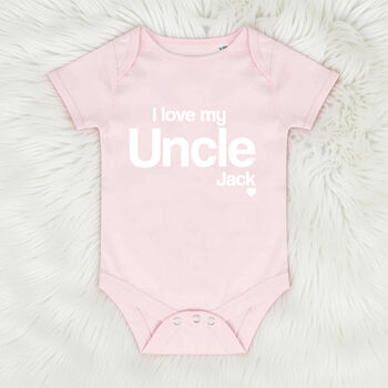 I Love My Uncle Personalised Babygrow, 5 of 7