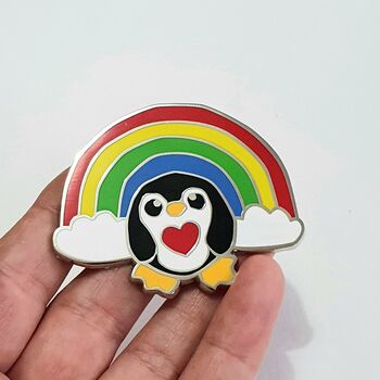 Epic Rainbow Penguin Hard Enamel Pin, 8 of 11