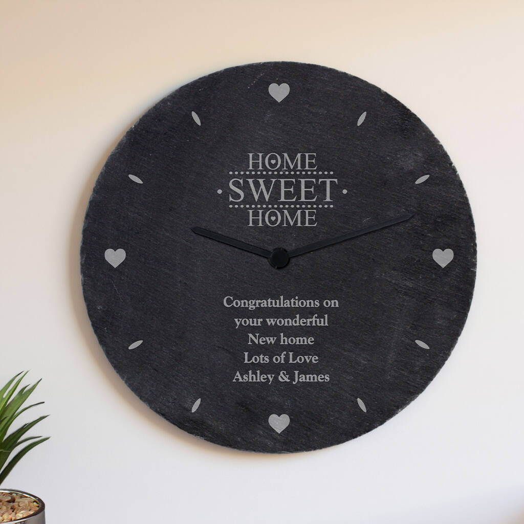 Personalised Home Sweet Home Slate Clock, 1 of 5
