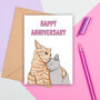 Cat Lovers Wedding Anniversary Card, thumbnail 2 of 2