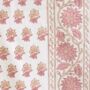 Peony Pink Hand Block Print Tablecloth, thumbnail 4 of 4