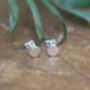 Madison Silver Button Earrings, thumbnail 2 of 3