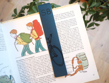 Personalised Cyclists Leather And Recycled Book Mark, 2 of 6