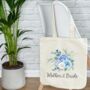 Bride And Bridal Party Blue Floral Wedding Tote Bag, thumbnail 3 of 6